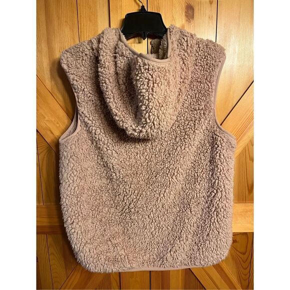 Weatherproof vintage light pink sherpa hooded zip up vest large (2502) - Picture 6 of 8